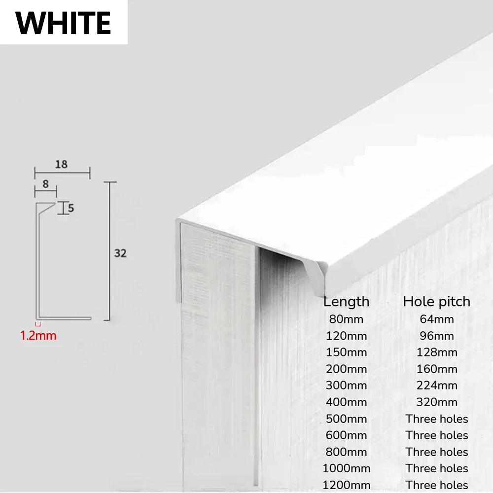 Recessed Aluminium Cabinet and Drawer Handle