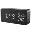 Wood-Effect Voice-Activated LED Desk Clock