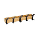 Wood and Aluminium Wall Rack with Movable Hooks