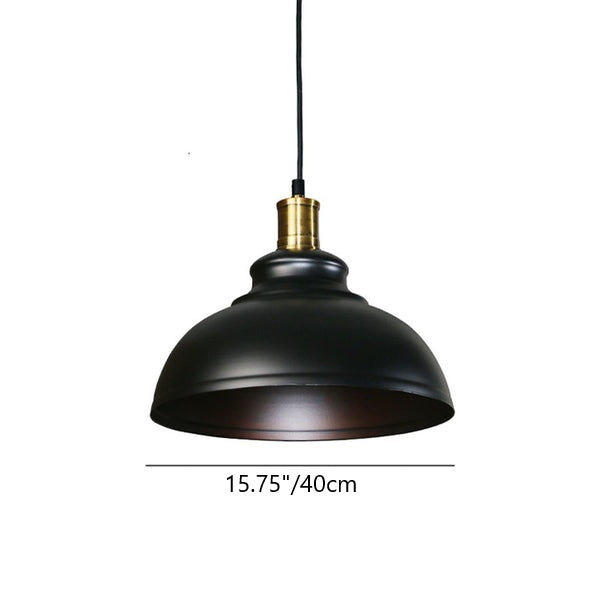 Contemporary Industrial Dome Round Pot Lid Iron 1-Light Pendant Light for Living Room